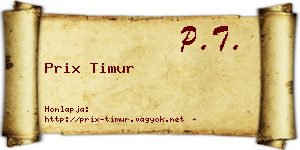 Prix Timur névjegykártya
